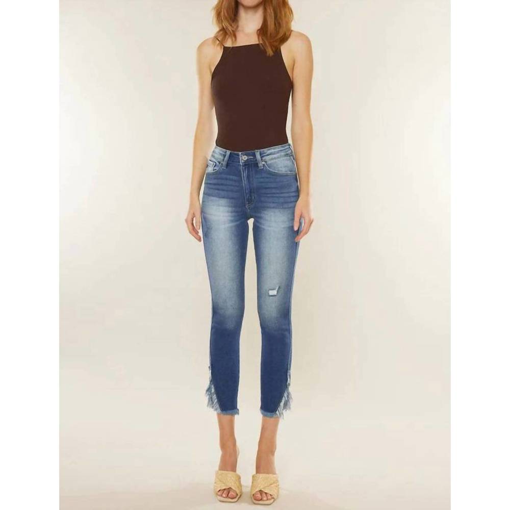 NEW KANCAN geneva high rise ankle skinny jeans in medium blue - Picture 2 of 4